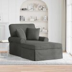 ?on sale)m�ridienne - confort optimal - 1 place - chaise lounge avec jupe gris fonc� 91x157x91 cm - 91x157x91 ...