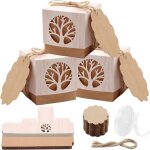 Onde bo�tes � drag�es bapt�me en forme de arbre de vie 50pcs boite communion coffret bonbons bapt�me ...