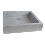 Ondee - vasque rectangle � poser timbre - gris - 40cm - terrazzo - sans trop plein