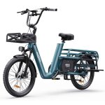 Onesport ot01 v�lo cargo �lectrique 650w - batterie 48v 27ah 80?100 km charge 180 kg pneus 20x2. 6 bleu ...
