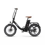Onesport ot16 - 2 v�lo �lectrique pliable ? 120 km batterie 48v moteur 250w pneus fat 20 - noir