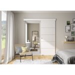 Optimum - kit porte coulissante + rail + bandeau atelier - h. 204xl. 83xp. 4 cm - blanche ligne