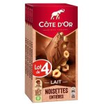 Cote dor - 4 tablettes de chocolat au lait aux noisettes entires - (4x180g)