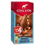 Cote dor - 4 tablettes de chocolat au lait  la pointe de sel et aux amandes caramlises - (4x180g)