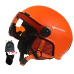 Orange - m(55 - 58cm) - moon casque de ski intgralement moules pc plus eps armet avec lunettes morion ...