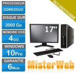 Ordinateur de bureau complet core2duo 2000 go hdd 4 go ram win10 cran 17 en vrac selon modle disponible. ...