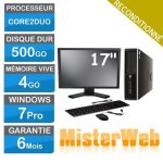 Ordinateur de bureau complet core2duo 500 go hdd 4 go ram win7 cran 17 en vrac selon modle disponible. ...