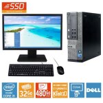 Ordinateur de bureau dell optiplex 7010 i5 32 go ram 480 go disque dur ssd tft 19 pc bureau reconditionnw10 ...