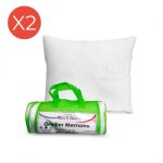 Lot de 2 oreillers mémoire de forme aloe vera 40x60 cm Lot de 2 oreillers mémoire de forme aloe vera 40x60 cm