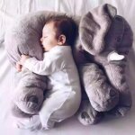 Oreiller �l�phant en peluche gris 60cm - fashion - pour enfants � partir de 3 ans