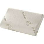 Oreiller ergonomique en fibres de bambou � m�moire de forme anti acariens d�houssable.