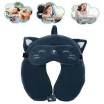 Oreiller de voyagecoussin de cou en mousse à mémoire de formeoreiller dappui - tête davion réglableavec ... Oreiller de voyagecoussin de cou en mousse à mémoire de formeoreiller dappui - tête davion réglableavec ...