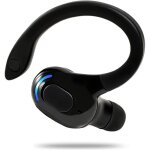 Oreillette bluetooth sans fil v5. 2 mono avec micro r�duction de bruit �couteur tour d?oreille 360� confortabl ...