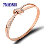 Organgonfand bracelet femme - type de fleur - foret zirconium - mode - ouvert acier au titane bracelet ...