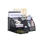 Organisateur de bureau en maille métallique avec tiroir et porte - stylos - blanc - gain de place et ... Organisateur de bureau en maille métallique avec tiroir et porte - stylos - blanc - gain de place et ...