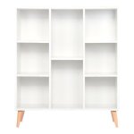 Organisateur dtagres - vague - bibliothque en bois - blanc - panneaux de particules - pour adulte