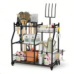 Organisateur doutils de jardin chariot de rangement en m�tal � 6 �tages avec roulettes pour outils jardin ...