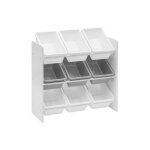 Organisateur de jouets - mobili rebecca - blanc - 9 botes amovibles - mdf