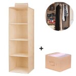 Organisateur placard suspendu 3 �tag�res sac rangement tissu pliable avec s�parateur tiroir sous - v�tements ...