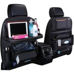 Organisateur de si�ge arri�re de voiture - ulisem - tablette pliable - poubelle int�gr�e - cuir pu - ...