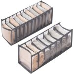Organisateur de tiroirs pliable 2 pi�ces (gris) tiroirs pour ranger chaussettes sous - v�tements v�tements ...