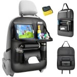Organisateur de voiture kick mats 1pc organiseur de si�ge arri�re avec table et protection de dossier ...