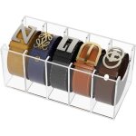 Organiseur de ceinture 5 compartiments en acrylique transparent pour cravate et n?ud papillon