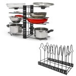 Organiseur de poles - maklik - rangement pour casseroles et poles - 8 tagres - acier revtu de poudre ...