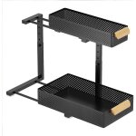 Organiseur de rangement sous �vier - holisane - �tag�re coulissante � 2 niveaux - acier inoxydable - ...