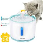 Oricean fontaine  eau pour chat et chien 2. 4l avec filtre et lumire led arrt automatique pompe silencieuse ...