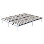 Ortho sommier � lattes en acier avec bande stabilisatrice blanc 140x190 cm avec pieds