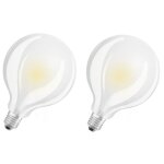 Osram lot de 2 ampoules led e27 globe dpolie 7 w quivalent  60 w blanc chaud