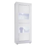 Otello - vitrine 2 portes finition blanc laqu� weiss avec leds