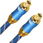 Ototon 1. 5m cable optique audio numrique nylon tress cordon fibre toslink digital 24k platinum male ...