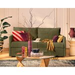 Ottawa - canap� 3 places convertible express couchage quotidien 140 cm matelas 12 cm en velours c�tel� ...