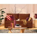 Ottawa - canap� 3 places convertible express couchage quotidien 140 cm matelas 12 cm en velours c�tel� ...