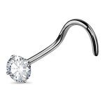 Piercing de nez - oufer - titane g23 - zircone cubique 3mm - hypoallergnique - 20g