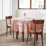Ourea - nappe ronde 180cm gaze de coton rose pche