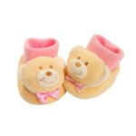 L ours baby - bow rose chaussons souples chaussettes pais naissance bb 0 / 6 mois