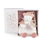 Ours doudou cape 25cm blanc rose - doudou et compagnie