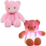Ours peluche lumineux veilleuse pour bb - plush - rose - led - plus de 7 couleurs changeantes - 30 ...