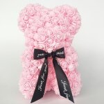 Ours en peluche - 25 cm - fleurs artificielles - cadeau pour no�l et saint - valentin