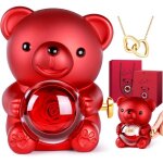 Ours rose eternelleourson rose eternelle avec bo�te � bijoux cach�e et collier en forme de c?urcadeau ...