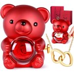 Ourson avec rose �ternelle et bijoux cach�s cadeau pour femme : saint valentin anniversaire no�l et f�te ...