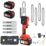 Outigo tronçonneuse électrique sans fil 6 pouces avec 2 batteries(2 * 3000mah)3 chaînes + 1 barres de ... Outigo tronçonneuse électrique sans fil 6 pouces avec 2 batteries(2 * 3000mah)3 chaînes + 1 barres de ...