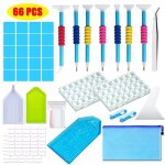 Outils de peinture diamant 66 pcs accessoires de diamond painting avec bo�te de rangement diamant point ...