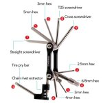 Outil de réparation vélo multifonction 10 en 1 clé hexagonale tournevis - noir Outil de réparation vélo multifonction 10 en 1 clé hexagonale tournevis - noir
