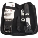 Outils de v�lo - 16 en 1 - noir - kit de r�paration avec pompe � poche et accessoires
