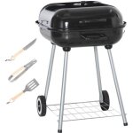 Outsunny - barbecue à charbon - métal - 56x62x82cm - noir Outsunny - barbecue à charbon - métal - 56x62x82cm - noir
