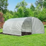 Outsunny serre de jardin tunnel surface sol 9 m 3l x 3l x 2h m chssis tubulaire renforc 25 mm double ...
